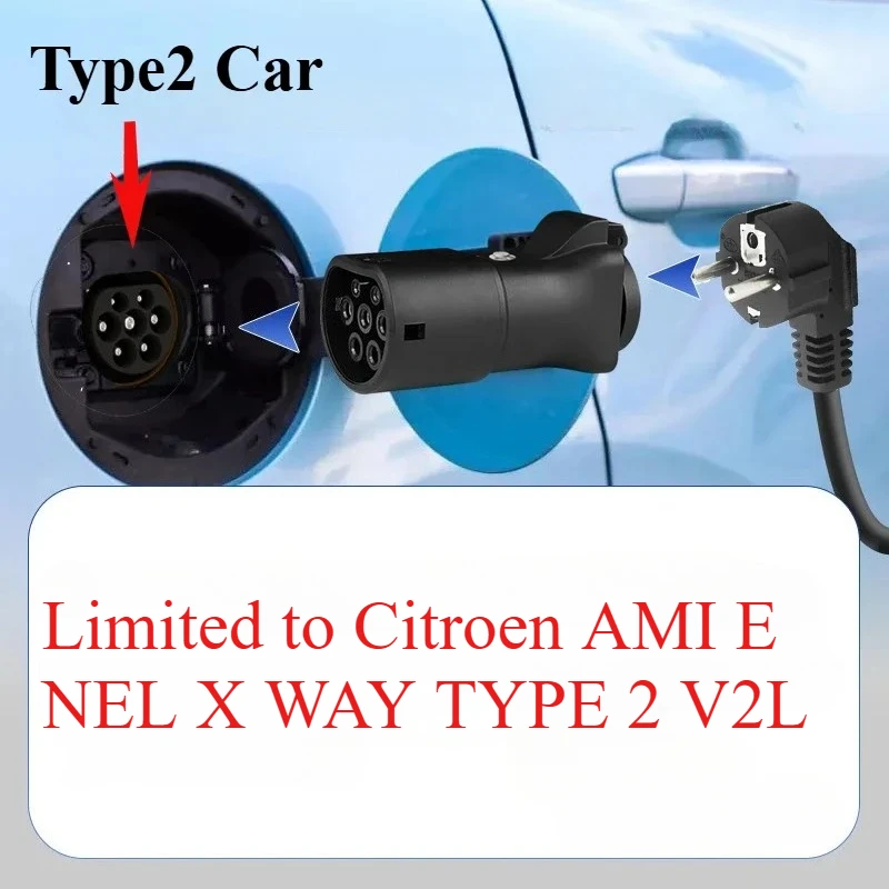 Citroen AMI ENEL X WAY V2L Discharger Optional Plug V2L Vehicle to Load Support Discharge For Type2 Car Dischar EV Adapter
Citroen AMI ENEL X WAY V2L Discharger Optional Plug V2L Vehicle to Load Support Discharge For Type2 Car Dischar EV Adapter
