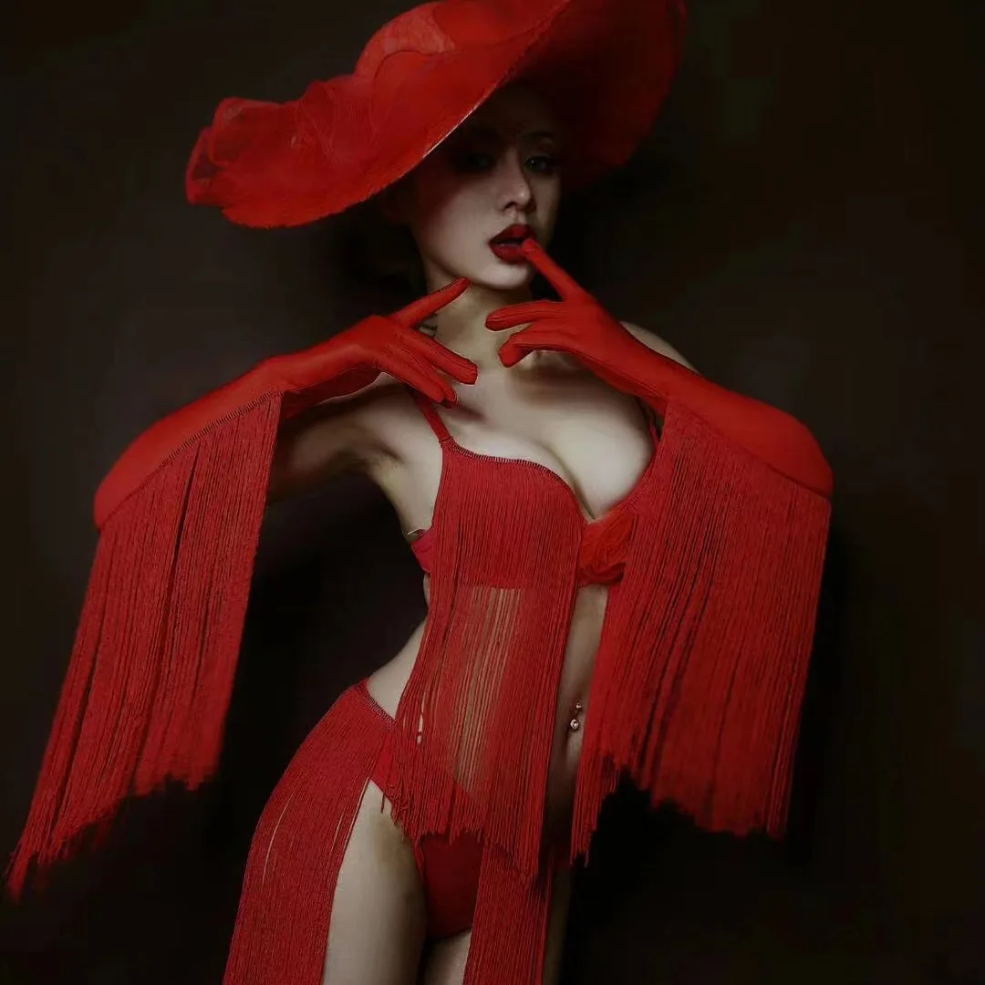 Sexy Electronic Music Festival Lace Decor Hat Women's Tassel Bikini Suit Christmas Bar Costume
Sexy Electronic Music Festival Lace Decor Hat Women's Tassel Bikini Suit Christmas Bar Costume