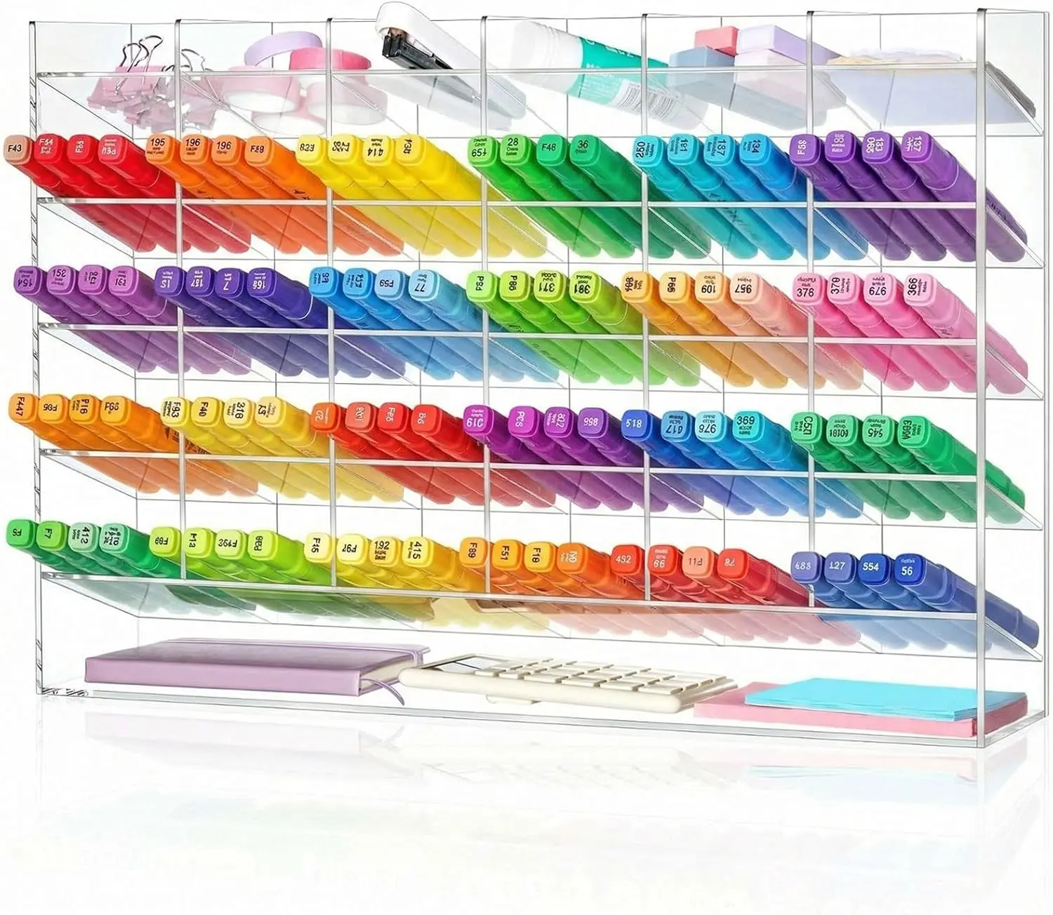 Acrylic Pen Organizer for 350 Markers, Vertical Display Holder for Office Desk, Clear Storage 18x4x12.4 Inch
Acrylic Pen Organizer for 350 Markers, Vertical Display Holder for Office Desk, Clear Storage 18x4x12.4 Inch