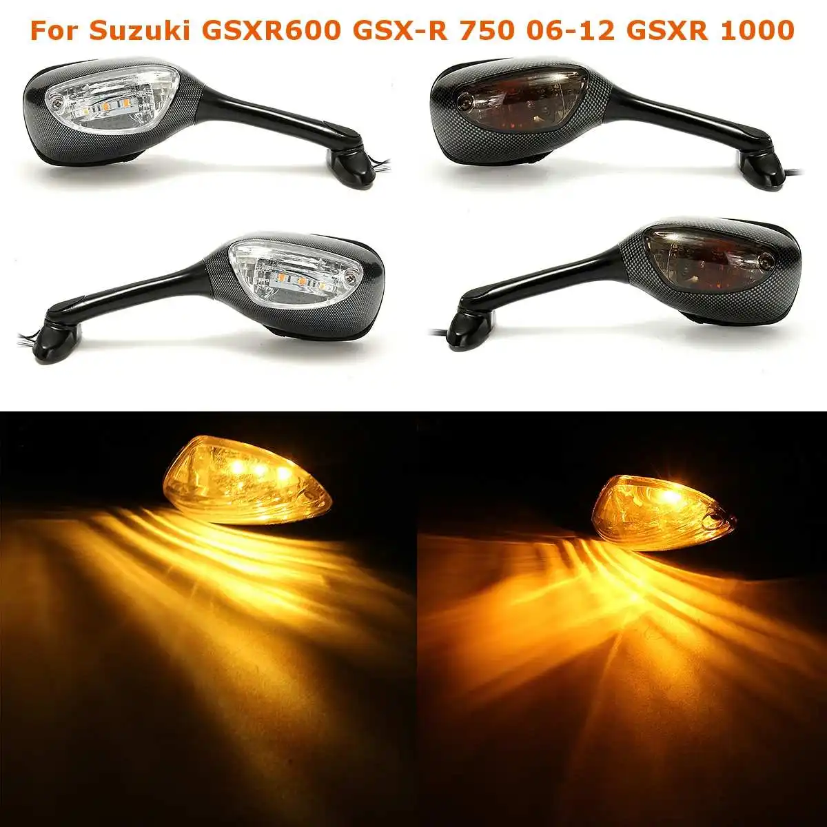 2X Motorcycle LED Turn Signal Rear View Mirrors For Suzuki GSXR600 GSXR750 2006- 2008 2009 2010 2011 2012 GSXR 1000 2005-2008
2X Motorcycle LED Turn Signal Rear View Mirrors For Suzuki GSXR600 GSXR750 2006- 2008 2009 2010 2011 2012 GSXR 1000 2005-2008