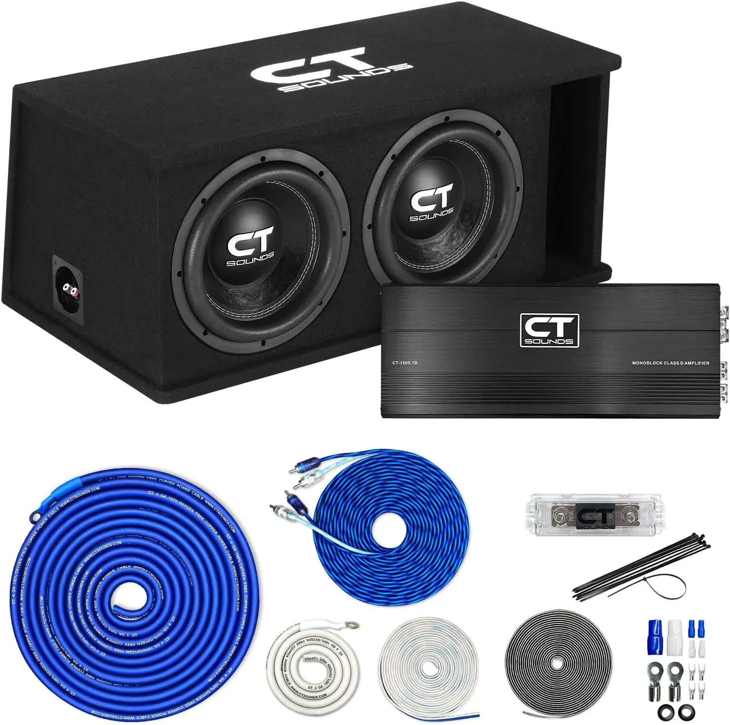 Dual 10” 2600W Complete Bass Package with Loaded Subwoofer Box and Amplifier
Dual 10” 2600W Complete Bass Package with Loaded Subwoofer Box and Amplifier