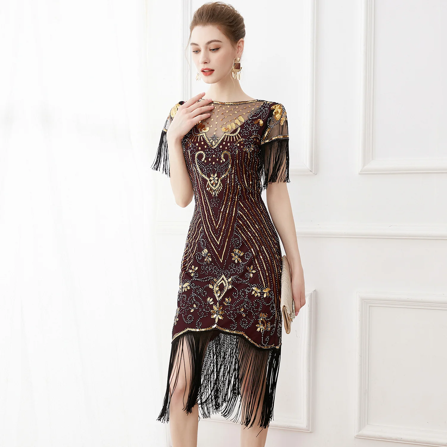 1920s Cosplay Costume Flapper Dress Women's Fashion Vintage Great Gatsby Color Sequin Tassel 20s Party Dress Women Mesh Costume
1920s Cosplay Costume Flapper Dress Women's Fashion Vintage Great Gatsby Color Sequin Tassel 20s Party Dress Women Mesh Costume