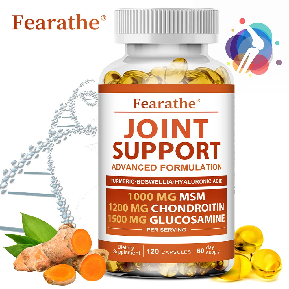 Glucosamine Chondroitin Turmeric Msm, Joint Support Supplement Relief Bones, Back, Knees and Hands, 30/60/120 Softgels, NON-GMO
Glucosamine Chondroitin Turmeric Msm, Joint Support Supplement Relief Bones, Back, Knees and Hands, 30/60/120 Softgels, NON-GMO