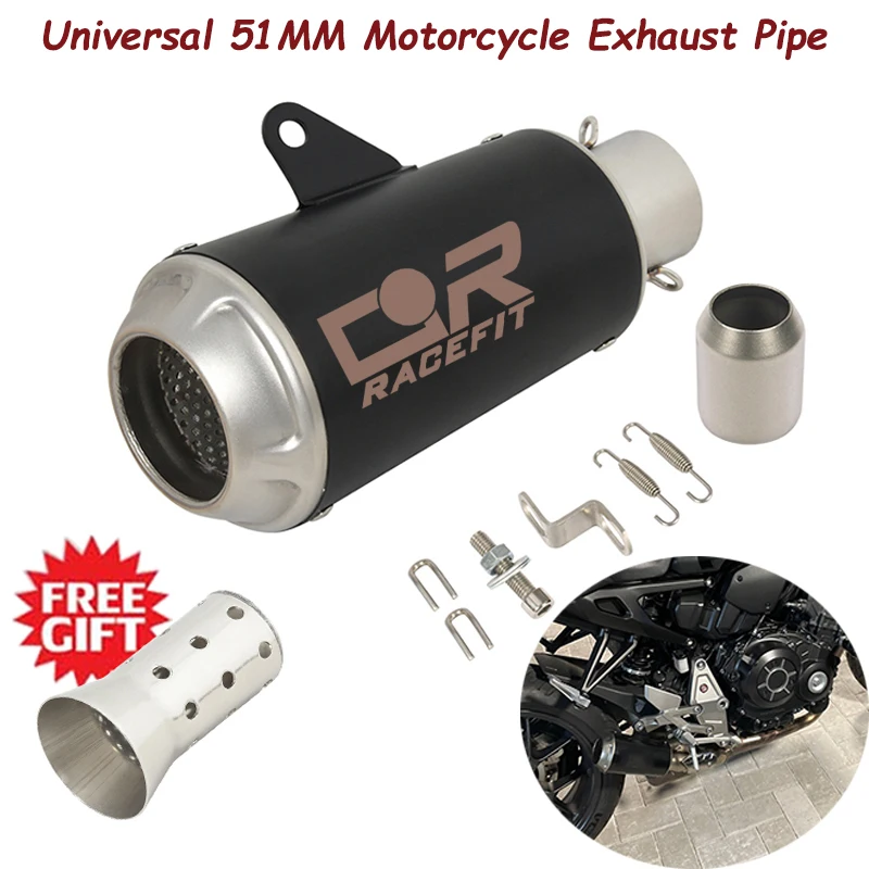Universal 51MM Motorcycle Exhaust Pipe With DB Killer Muffler Escape For Z700 Z900 Ninja400 Z400 R3 R25 MT09 MT07 ZT125
Universal 51MM Motorcycle Exhaust Pipe With DB Killer Muffler Escape For Z700 Z900 Ninja400 Z400 R3 R25 MT09 MT07 ZT125