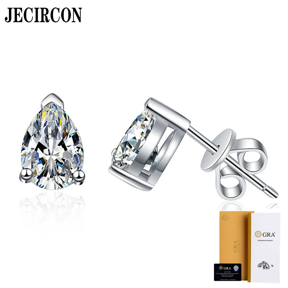 JECIRCON 925 Sterling Silver Moissanite Stud Earrings for Women Classic Simple Japanese and Korean Water Drop1ct Diamond Jewelry
JECIRCON 925 Sterling Silver Moissanite Stud Earrings for Women Classic Simple Japanese and Korean Water Drop1ct Diamond Jewelry