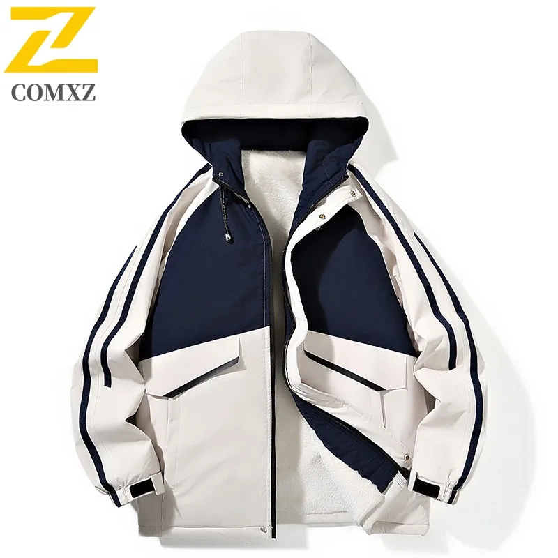 COMXZ 2025, мужская и женская куртка больших размеров, водонепроницаемая ветрозащитная куртка с капюшоном, уличное походное пальто с цветными блоками, повседневная мода
COMXZ 2025, мужская и женская куртка больших размеров, водонепроницаемая ветрозащитная куртка с капюшоном, уличное походное пальто с цветными блоками, повседневная мода