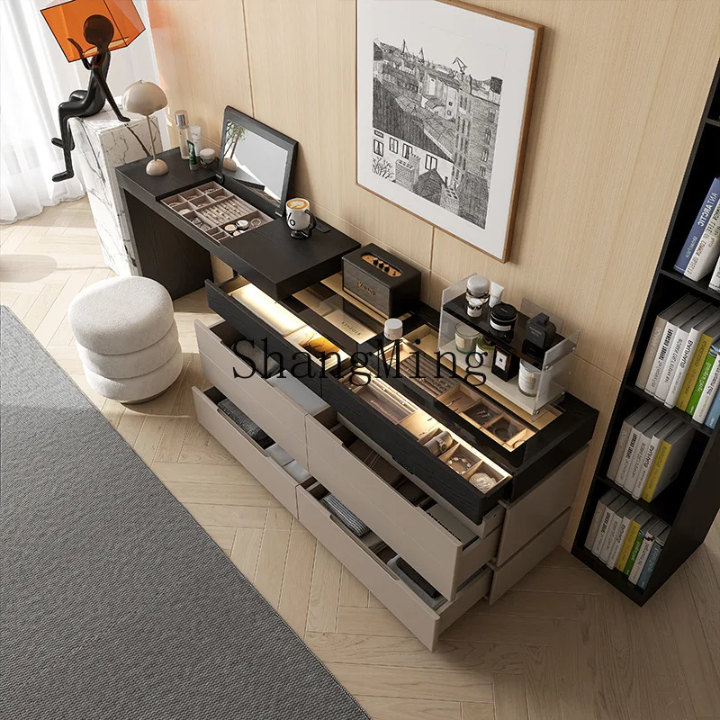 CL dresser small apartment makeup table chest cabinet integrated cabinet retractable solid wood bedside cabinet
CL dresser small apartment makeup table chest cabinet integrated cabinet retractable solid wood bedside cabinet