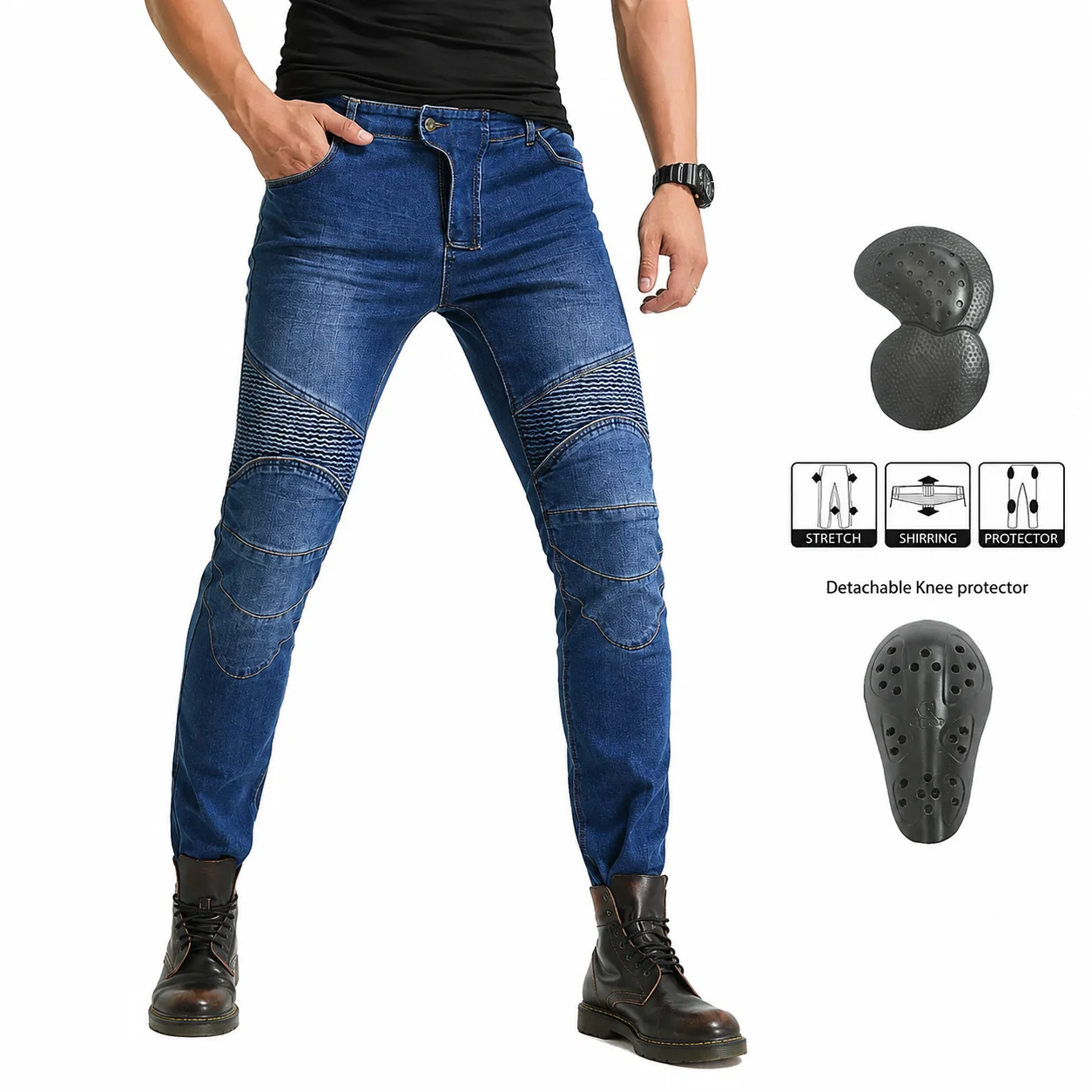 Motorcycle Riding Jeans Men Blue Denim Pants All Season Stretch Moto Biker Trousers Straight Fit Urban Touring Street Style
Motorcycle Riding Jeans Men Blue Denim Pants All Season Stretch Moto Biker Trousers Straight Fit Urban Touring Street Style