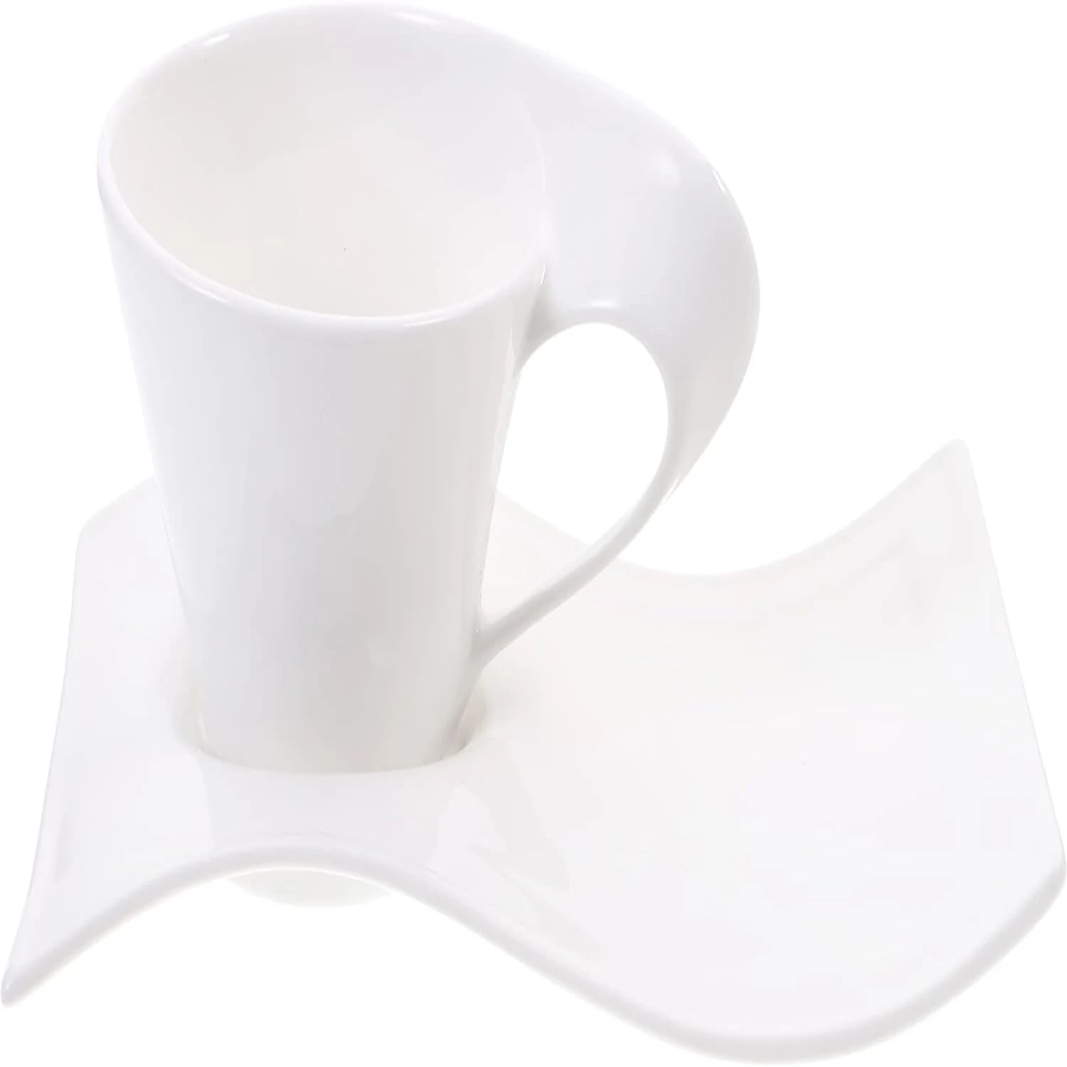 Mini 70ml Ceramic Cappuccino Cups with Saucer - Tea Porcelain Cup Set with Elegant Wave Shape - Perfect for Coffee - Stylish Por
Mini 70ml Ceramic Cappuccino Cups with Saucer - Tea Porcelain Cup Set with Elegant Wave Shape - Perfect for Coffee - Stylish Por