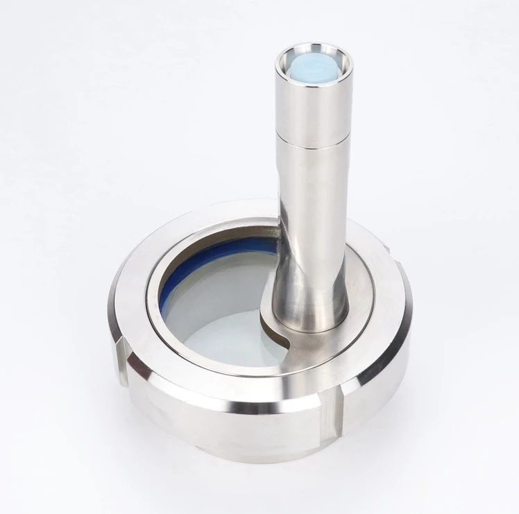 Factory price sanitary stainless steel union type tank sight glass with LED light scraper available
Factory price sanitary stainless steel union type tank sight glass with LED light scraper available