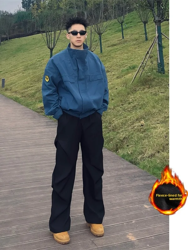 Мужские осенне-зимние брюки с широкими штанинами на подкладке Bla Fce, свободные повседневные брюки-расклешенные в американском стиле
Мужские осенне-зимние брюки с широкими штанинами на подкладке Bla Fce, свободные повседневные брюки-расклешенные в американском стиле