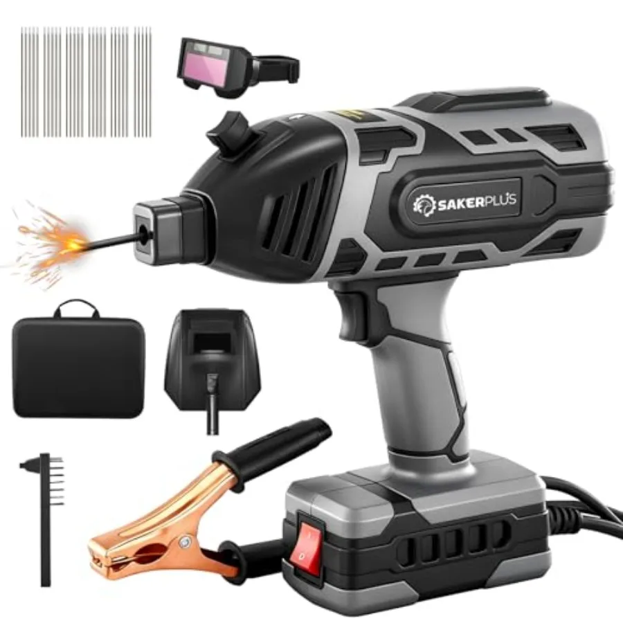 Sakerplus Portable Welding Machine, 110V IGBT Inverter Handheld Welder, ARC Portable Welder with 5 Variable Current Adjustment,
Sakerplus Portable Welding Machine, 110V IGBT Inverter Handheld Welder, ARC Portable Welder with 5 Variable Current Adjustment,