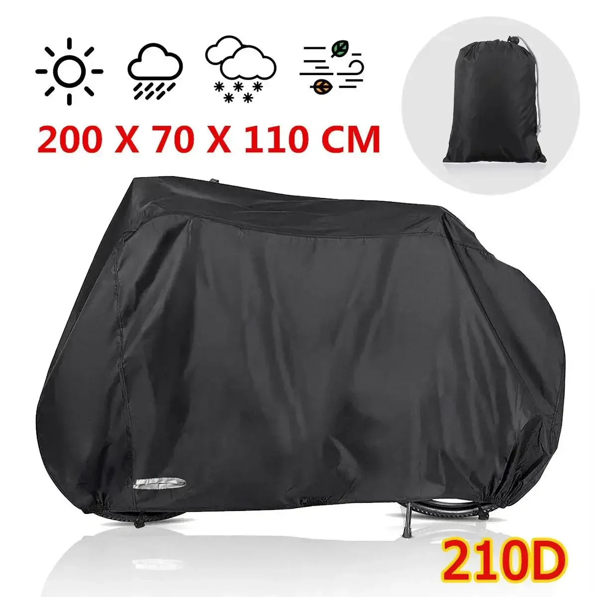 201D Bicycle Protective Cover Waterproof Bike Cover Outdoor Snow Rain Sunshade UV Protection Dust-proof For One/Two Bike
201D Bicycle Protective Cover Waterproof Bike Cover Outdoor Snow Rain Sunshade UV Protection Dust-proof For One/Two Bike