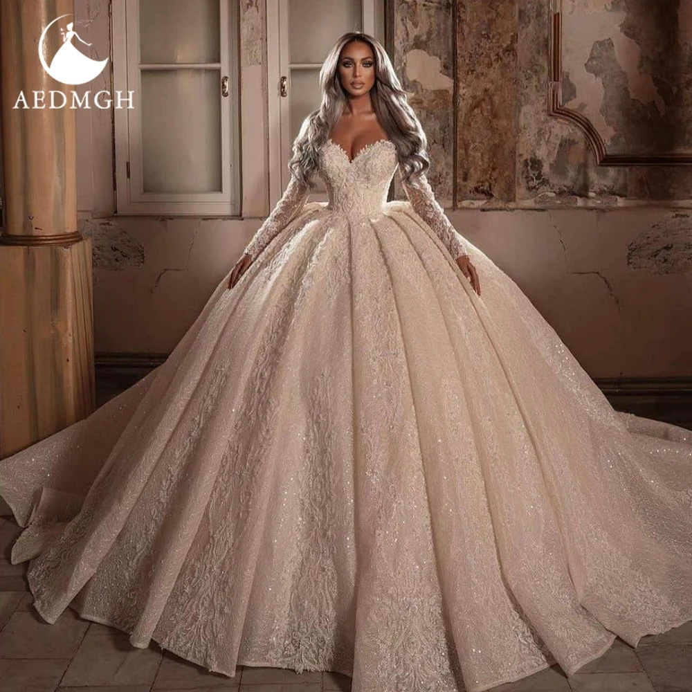Роскошное свадебное платье Aedmgh Ball Gown с открытыми плечами и вырезом в форме сердца, кружевное, расшитое пайетками, королевское, на заказ
Роскошное свадебное платье Aedmgh Ball Gown с открытыми плечами и вырезом в форме сердца, кружевное, расшитое пайетками, королевское, на заказ
