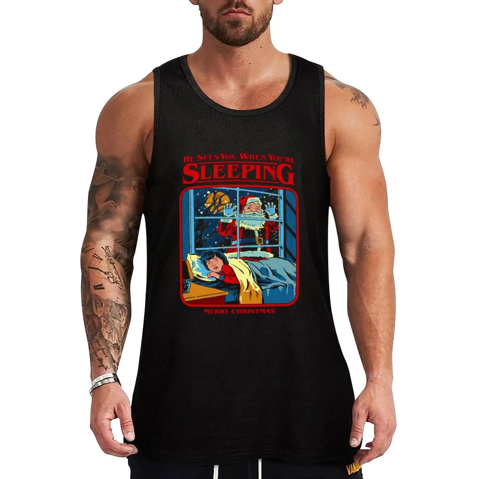 He Sees You When You're Sleeping Tank Top Men's sleeveless t-shirt T-shirts men Sports shirt man training weight vest
He Sees You When You're Sleeping Tank Top Men's sleeveless t-shirt T-shirts men Sports shirt man training weight vest