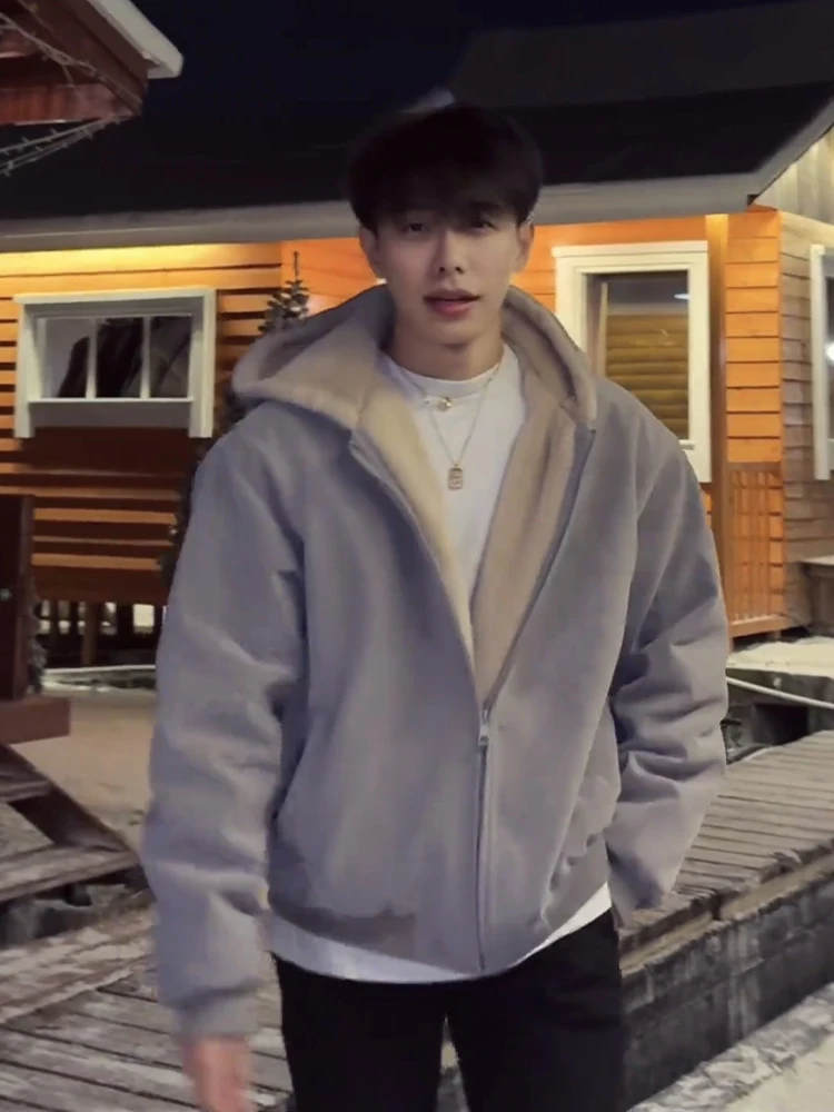 ay Faux Rabbit Fur Hooded PU Leather Cotton Jaet Men's Winter Thiened Warm Coat Mountain Eagle Cotton Clothing
ay Faux Rabbit Fur Hooded PU Leather Cotton Jaet Men's Winter Thiened Warm Coat Mountain Eagle Cotton Clothing