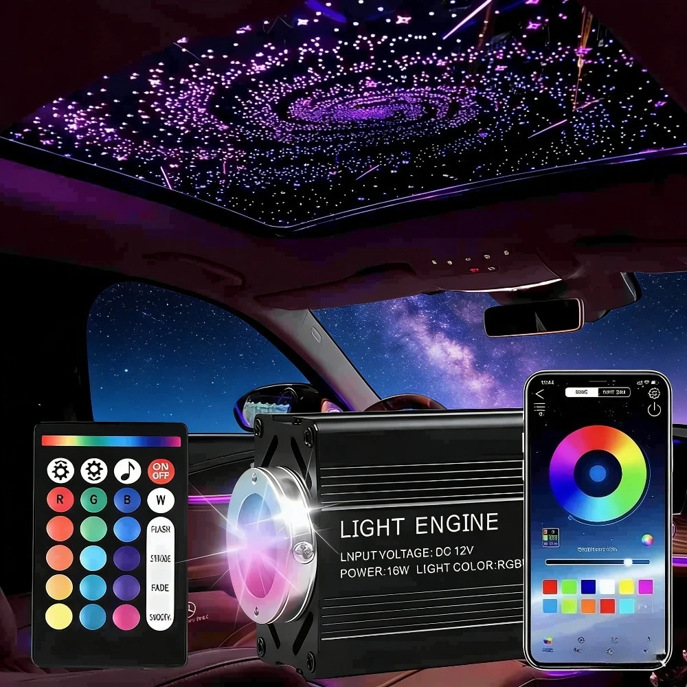 Комплект оптоволоконной подсветки для потолка автомобиля 12В, 1000 волокон, с управлением через приложение и пультом ДУ на 24 кнопки, подключение к прикуривателю, для декора салона автомобиля
Комплект оптоволоконной подсветки для потолка автомобиля 12В, 1000 волокон, с управлением через приложение и пультом ДУ на 24 кнопки, подключение к прикуривателю, для декора салона автомобиля