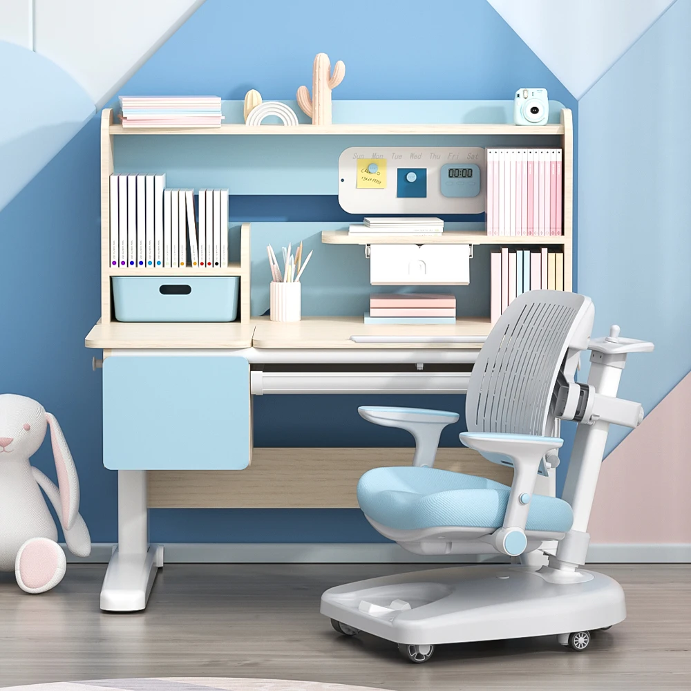 Ergonomic Children Study Table with Bookshelf Home Furniture Manufacturer Height Adjustable Reading Desk and Chair Sets for Kids
Ergonomic Children Study Table with Bookshelf Home Furniture Manufacturer Height Adjustable Reading Desk and Chair Sets for Kids