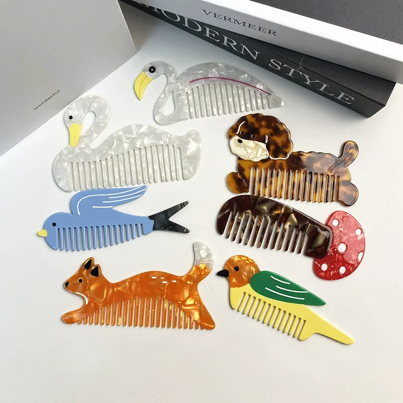 NC New Cartoon Animal Series Hair Comb Bird Swan Wide Toothed Acetate Comb Portable Makeup Comb for Women Girls Hair Accessories
NC New Cartoon Animal Series Hair Comb Bird Swan Wide Toothed Acetate Comb Portable Makeup Comb for Women Girls Hair Accessories