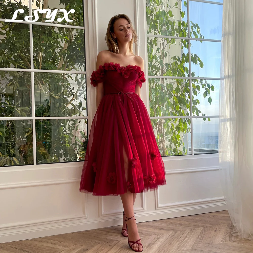LSYX Tea-Length Prom Gown 2024 Off the Shoulder 3D Handmade Flowers Birthday Party Dresses A-line Backless Evening Dresses
LSYX Tea-Length Prom Gown 2024 Off the Shoulder 3D Handmade Flowers Birthday Party Dresses A-line Backless Evening Dresses