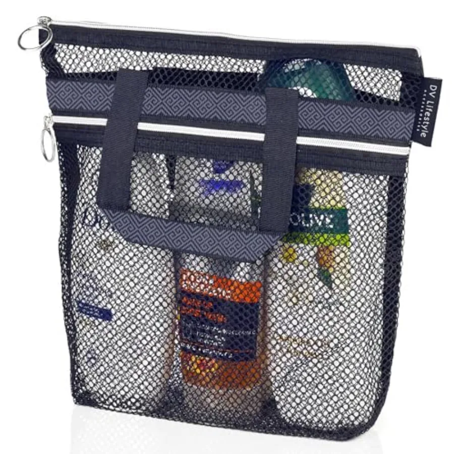 Mesh Shower Bag 10.2x9.9'' Quick-Dry Caddy with Zipper and 2 Pockets. Portable Toiletry Tote for Bathroom, Gym, Travel, Camp, B
Mesh Shower Bag 10.2x9.9'' Quick-Dry Caddy with Zipper and 2 Pockets. Portable Toiletry Tote for Bathroom, Gym, Travel, Camp, B