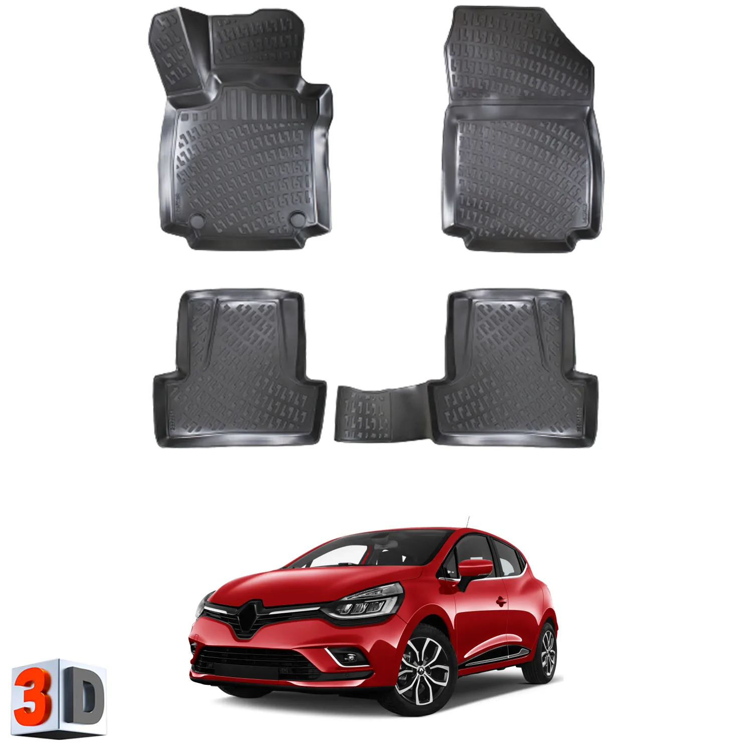 Renault Clio 4 - (2012-2019) Коврики для пола водонепроницаемые 3D-(черный)
Renault Clio 4 - (2012-2019) Коврики для пола водонепроницаемые 3D-(черный)