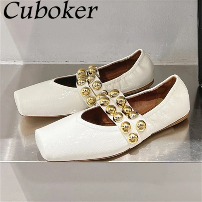 2024 Summer Square Toe Metal Bead Ballet Flat Shoes Women Designer Real Leather Loafers Daily Casual Walking Single Shoes Mujer
2024 Summer Square Toe Metal Bead Ballet Flat Shoes Women Designer Real Leather Loafers Daily Casual Walking Single Shoes Mujer