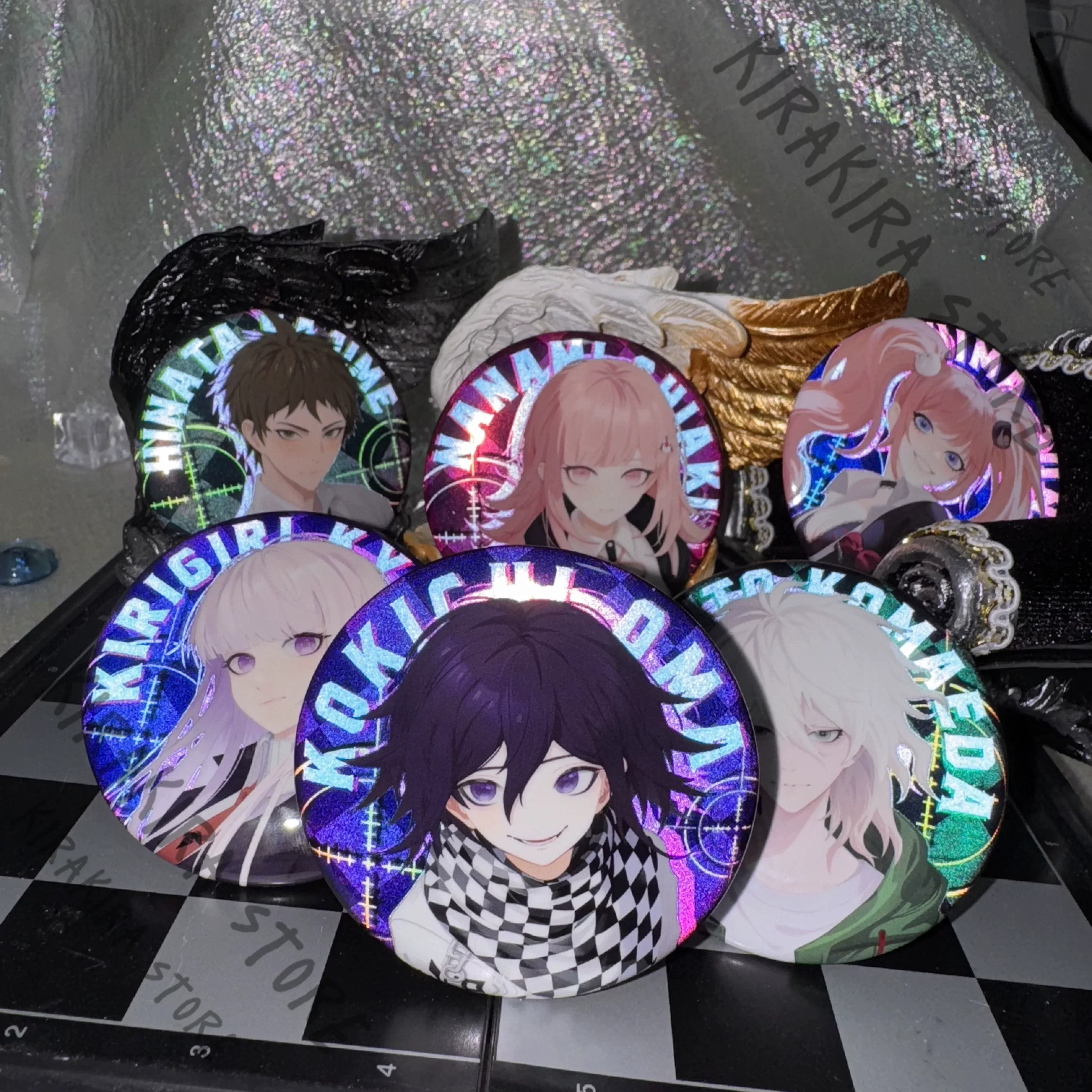 Danganronpa Kokichi Oma Enoshima Junko Nanami ChiaKi Anime Cosplay 58mm Laser Reflective Badge Emblem Bag Hang Pendant
Danganronpa Kokichi Oma Enoshima Junko Nanami ChiaKi Anime Cosplay 58mm Laser Reflective Badge Emblem Bag Hang Pendant