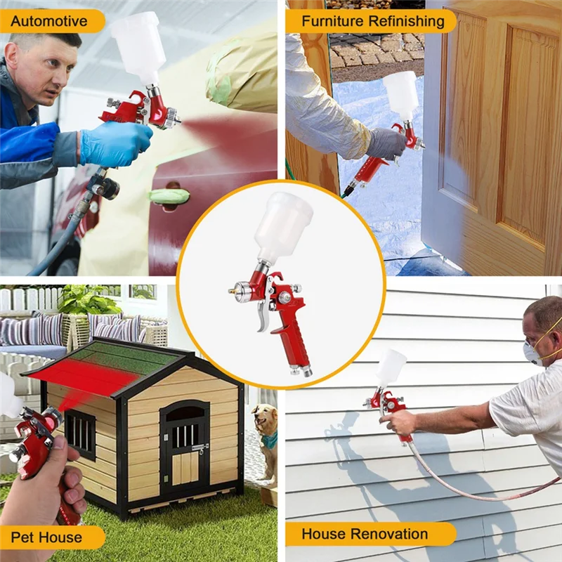 AB66-Professional Mini Paint Spray Gun 125Ml H-2000A Pneumatic Airbrush Automotive Paint Gun 1Mm Nozzle
AB66-Professional Mini Paint Spray Gun 125Ml H-2000A Pneumatic Airbrush Automotive Paint Gun 1Mm Nozzle