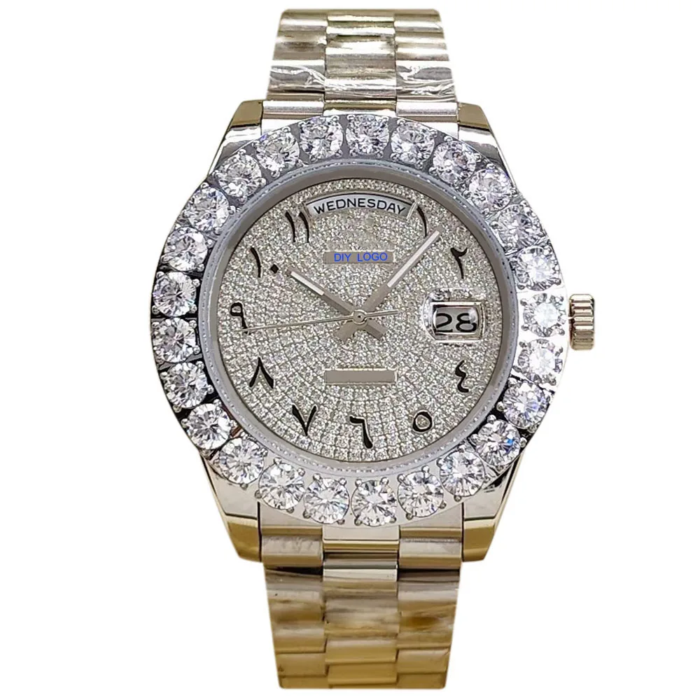 Customized Logo44mmmen's diamond watch, Arabic numerals, mechanical movement, the best gift for men
Customized Logo44mmmen's diamond watch, Arabic numerals, mechanical movement, the best gift for men