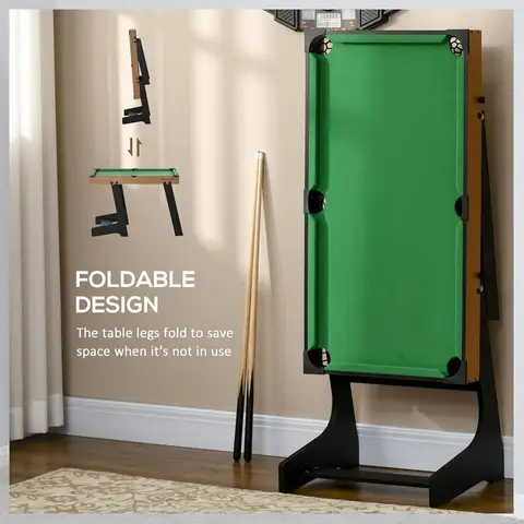 Soozier 38" Foldable Billiards Tabletop Game, Pool Table Set, Fun for The Whole Family with Easy Folding for Storage