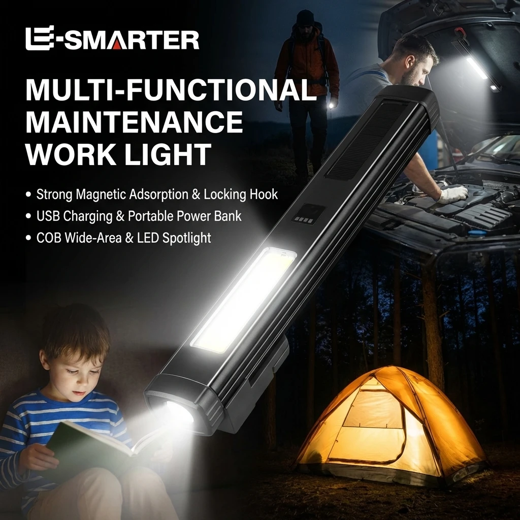 Светодиодный рабочий фонарь LED+COB с магнитным креплением и клипсой-держателем, аварийный инспекционный фонарь для автомобилей, фонарь-ручка для обслуживания
Светодиодный рабочий фонарь LED+COB с магнитным креплением и клипсой-держателем, аварийный инспекционный фонарь для автомобилей, фонарь-ручка для обслуживания