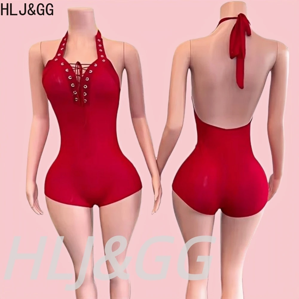 HLJ&GG Red Fashion Halter Bandage Bodycon One Piece Rompers Women Deep V Sleeveless Backless Jumpsuits Fashion Nightclub Wear
HLJ&GG Red Fashion Halter Bandage Bodycon One Piece Rompers Women Deep V Sleeveless Backless Jumpsuits Fashion Nightclub Wear