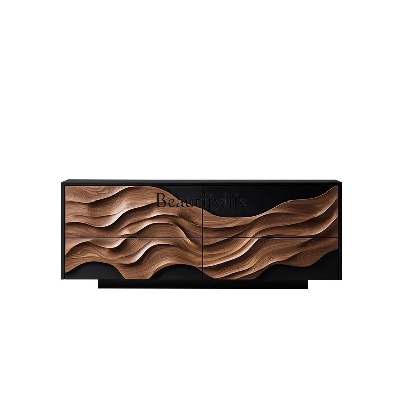 Italian minimalist wavy pattern living room TV cabinet solid wood bedroom storage storage cabinet
Italian minimalist wavy pattern living room TV cabinet solid wood bedroom storage storage cabinet