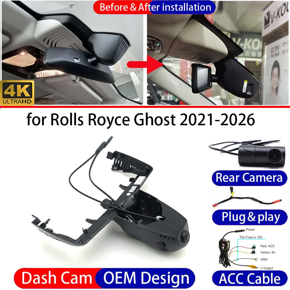 Dash Cam for Rolls Royce Ghost 2021-2025 Front Rear 4K UHD Car DVR Driving Recorder Dashboard Camera Night Vision Parking Mode
Dash Cam for Rolls Royce Ghost 2021-2025 Front Rear 4K UHD Car DVR Driving Recorder Dashboard Camera Night Vision Parking Mode