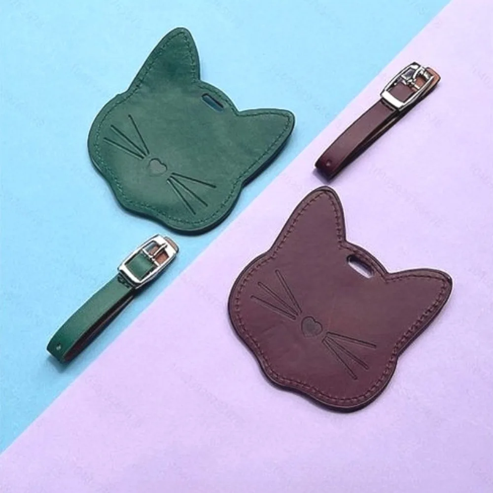 Cat Shaped Leather Luggage Tag Cute Anti-Lost Suitcase ID Tag with Name Card Holder for Travel Airplane Baggage Backpack Busines
Cat Shaped Leather Luggage Tag Cute Anti-Lost Suitcase ID Tag with Name Card Holder for Travel Airplane Baggage Backpack Busines
