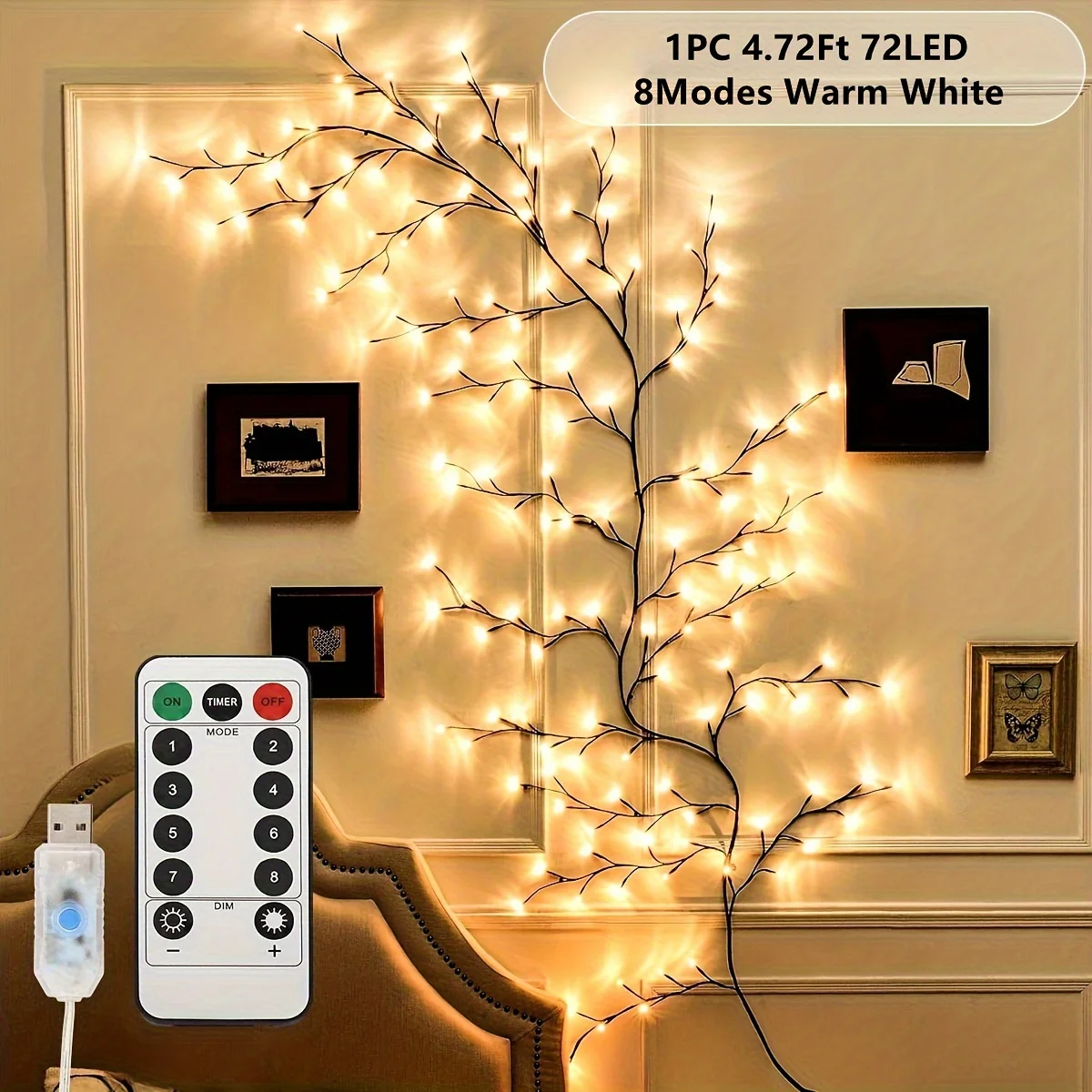 Bendable Willow Branch Lights, Ideal for Living Room and Bedroom Fairy Lights - Perfectly Suited for Christmas.
Bendable Willow Branch Lights, Ideal for Living Room and Bedroom Fairy Lights - Perfectly Suited for Christmas.