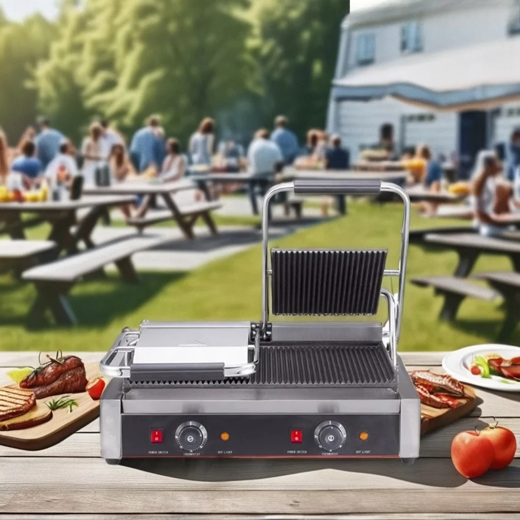 Commercial Electric Panini Grill Machine Two Plate Manual Press Griddle Cooker Stove for Hotels & Restaurants
Commercial Electric Panini Grill Machine Two Plate Manual Press Griddle Cooker Stove for Hotels & Restaurants
