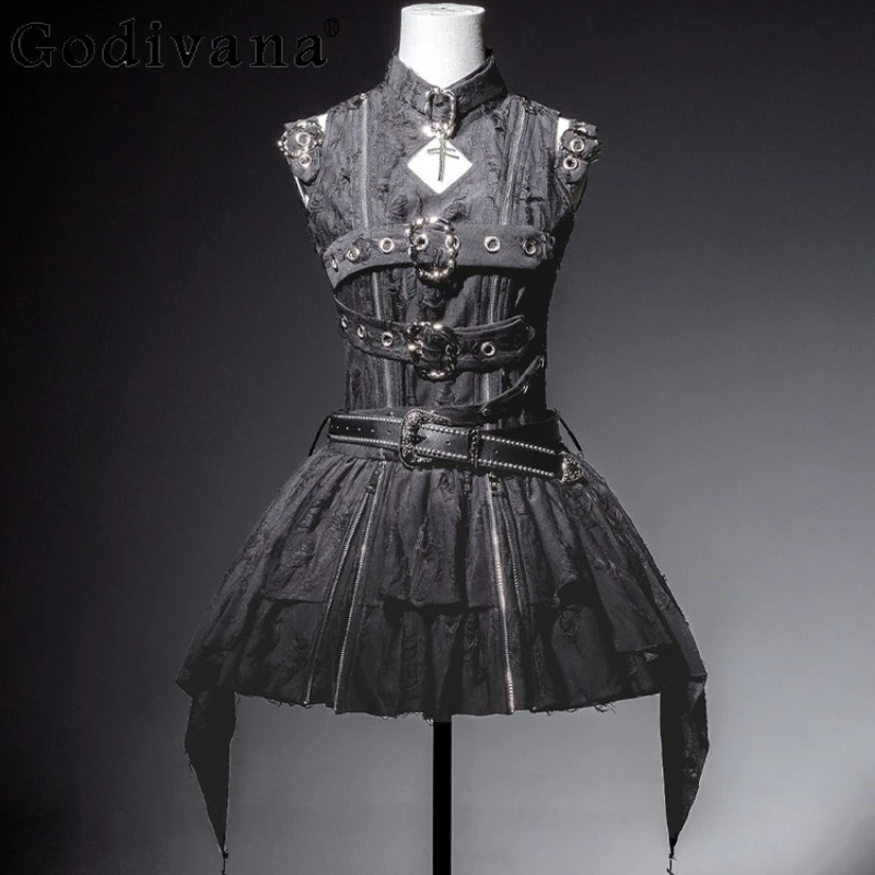 Original Lolita Dark Gothic Subculture Dress for Women Retro Punk Cool Hot Girl Daily Dress Female Japanese Style Dress
Original Lolita Dark Gothic Subculture Dress for Women Retro Punk Cool Hot Girl Daily Dress Female Japanese Style Dress