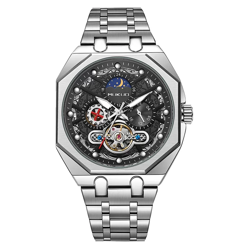 LIBIS Men Automatic Mechanical Watch Octagon Hollow Tourbillon Wristwatch Luminous Sun Moon Multi Function Luxury Men's Watch
LIBIS Men Automatic Mechanical Watch Octagon Hollow Tourbillon Wristwatch Luminous Sun Moon Multi Function Luxury Men's Watch