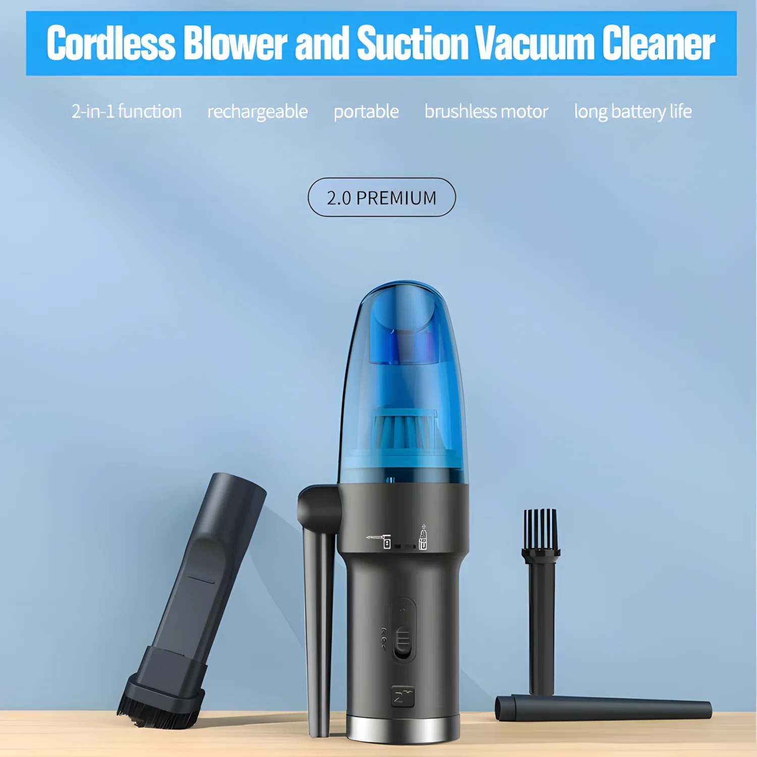 2 в 1 77,000 об/мин, 10 000 Па, беспроводной пылесос для выдувания и всасывания, портативная воздушная тряпка
2 в 1 77,000 об/мин, 10 000 Па, беспроводной пылесос для выдувания и всасывания, портативная воздушная тряпка