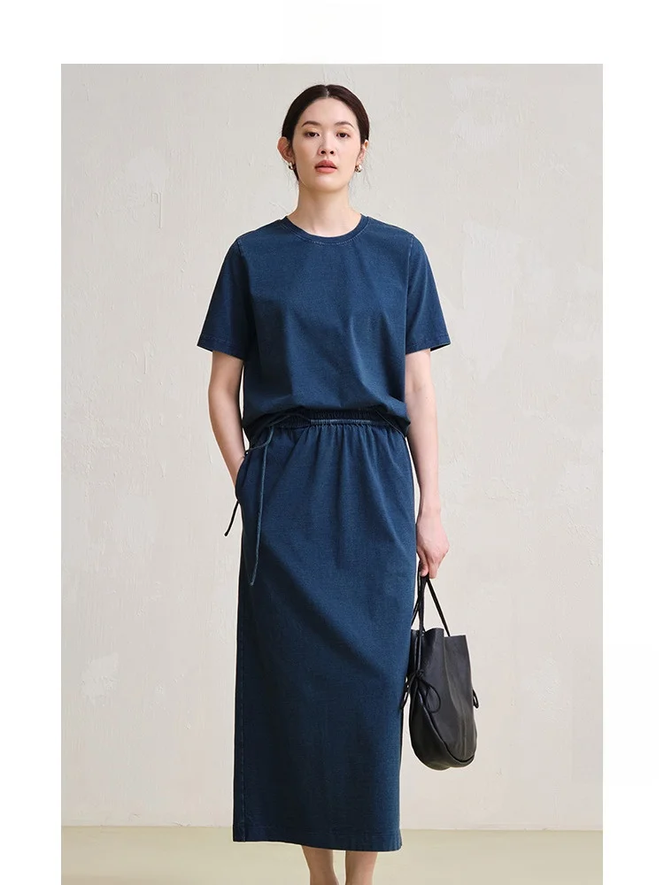 Travel Original Cotton Feel Denim T-irt f Skirt Casual mat New ort Sve Women Spring Summer Loose Fit round Ne
Travel Original Cotton Feel Denim T-irt f Skirt Casual mat New ort Sve Women Spring Summer Loose Fit round Ne