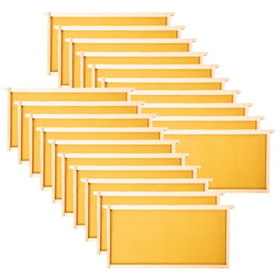 20 Pack Honey Bee Frames with 100% Beeswax Coated Food Grade Foundation Sheets, Deep Beehive Frame for Beekeeping, 9-1/8-Inch Y
20 Pack Honey Bee Frames with 100% Beeswax Coated Food Grade Foundation Sheets, Deep Beehive Frame for Beekeeping, 9-1/8-Inch Y