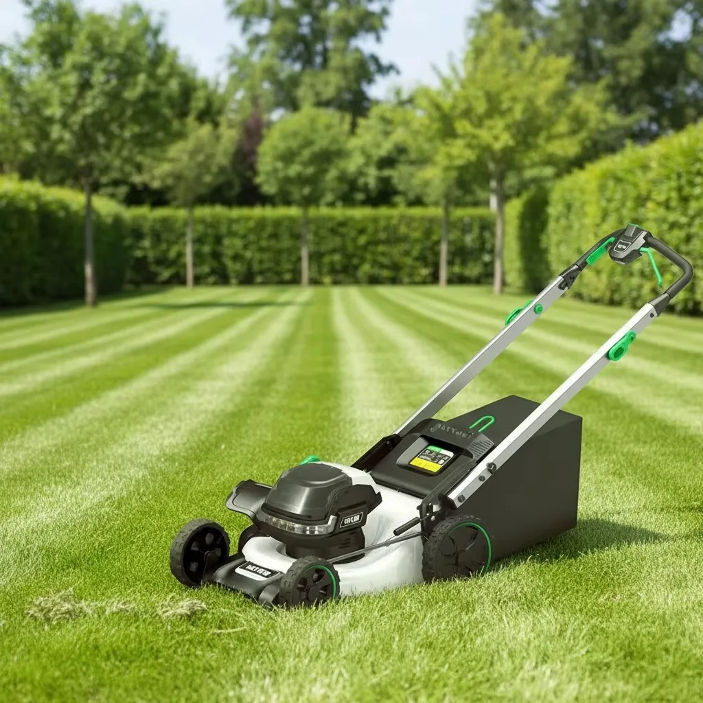 Electric Hand Push Lawn Mower with Select Cut Function, Complete with Battery and Charger
Electric Hand Push Lawn Mower with Select Cut Function, Complete with Battery and Charger