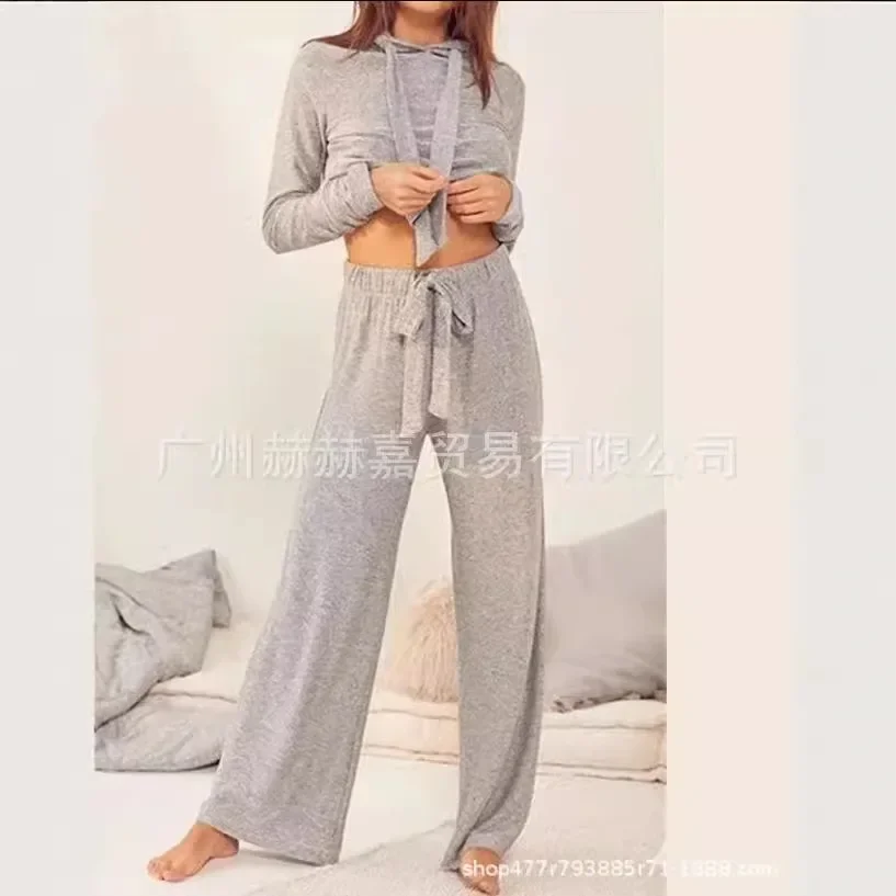 Women's New Autumn and Winter Fashion Solid Color Two-piece Long-sleeved Hoodie + Drawstring Wide-leg Trousers Casual Suit Y2k
Women's New Autumn and Winter Fashion Solid Color Two-piece Long-sleeved Hoodie + Drawstring Wide-leg Trousers Casual Suit Y2k