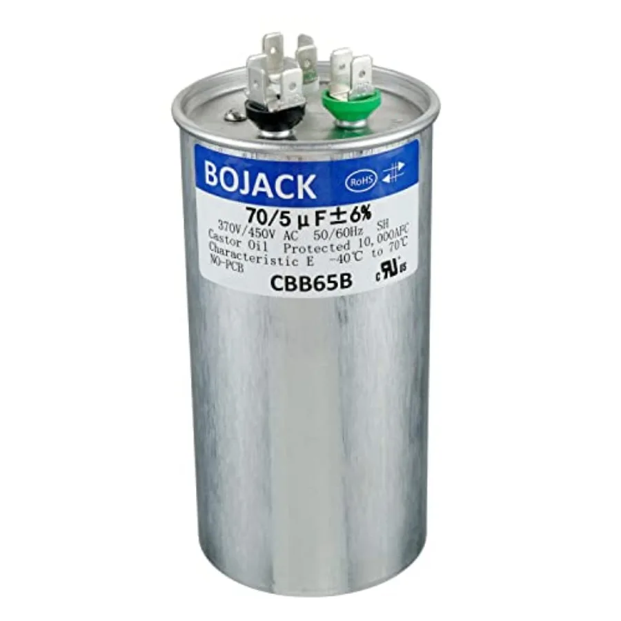 Конденсатор CBB65 70+5uF 70/5MFD ±6% 370В/440В для пуска/работы асинхронных двигателей, вентиляторов или конденсаторных систем прямого охлаждения
Конденсатор CBB65 70+5uF 70/5MFD ±6% 370В/440В для пуска/работы асинхронных двигателей, вентиляторов или конденсаторных систем прямого охлаждения