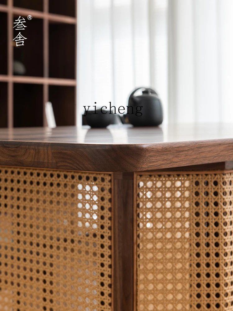 ZZ black walnut balcony tea table modern simple household small tea table and chair combination
ZZ black walnut balcony tea table modern simple household small tea table and chair combination