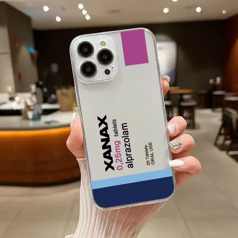 XANAX Chill Pill Phone Case For iPhone 16 15 14 13 12 11 Pro Max Mini X XS XR SE 7 8 Plus 16E Shockproof Soft Transparent Cover
XANAX Chill Pill Phone Case For iPhone 16 15 14 13 12 11 Pro Max Mini X XS XR SE 7 8 Plus 16E Shockproof Soft Transparent Cover