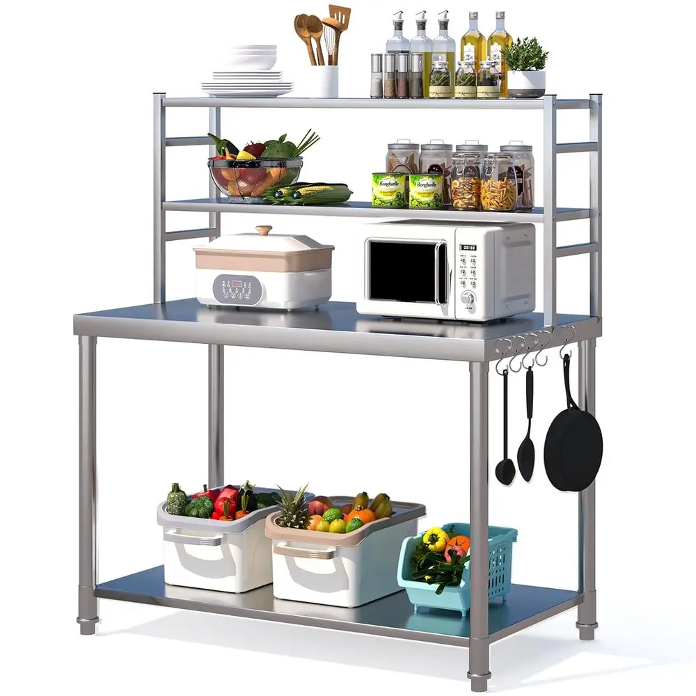 48x24 Stainless Steel Prep Table with 2 Adjustable Shelves for Kitchen or Restaurant Use
48x24 Stainless Steel Prep Table with 2 Adjustable Shelves for Kitchen or Restaurant Use