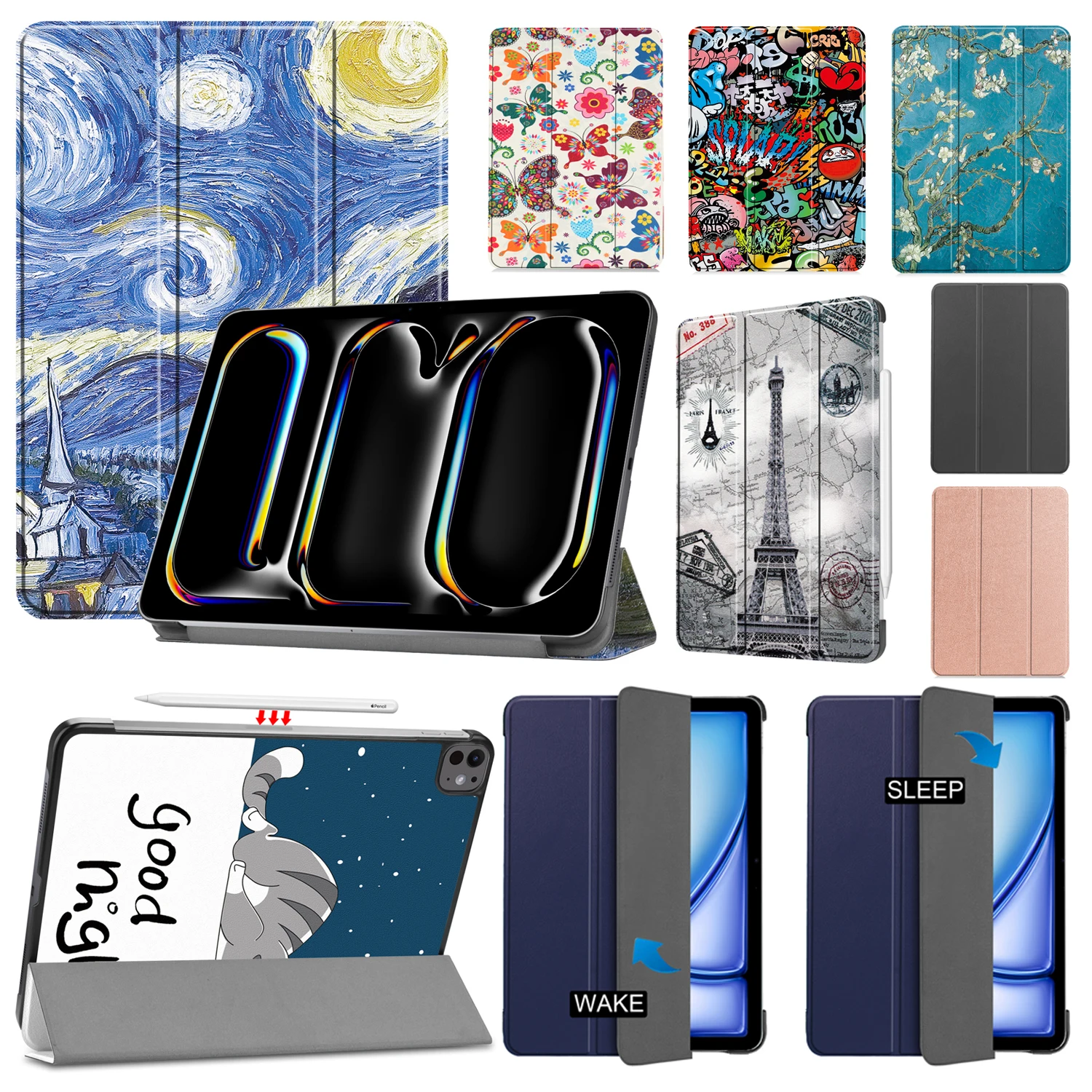 Suitable for iPad Air 11 Pro 11 2024 New PU Leather 11 inch Smart Sleep Awakening Magnetic Cover Tablet Case with Pen Slot
Suitable for iPad Air 11 Pro 11 2024 New PU Leather 11 inch Smart Sleep Awakening Magnetic Cover Tablet Case with Pen Slot